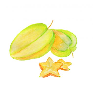 t-shirt ve reklam baskı için uygun suluboya boyalı taze meyve