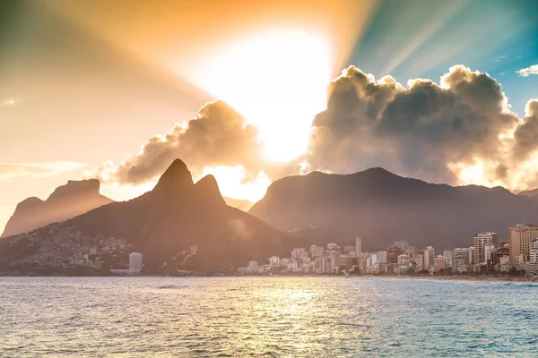 Seascape Com Vista Observação Praia Cidade — Fotografia de Stock