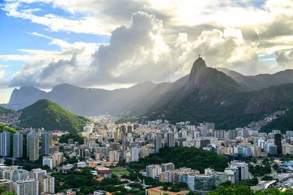 Aerial View City Sunset Last Sunbeams — Stock Photo, Image