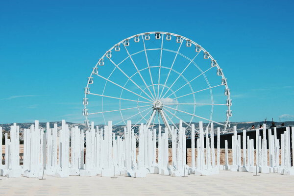 Marseille France Ferris Wheel Stock Photo