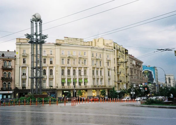 Rua Vista Cidade Kiev Foto Filme — Fotografia de Stock