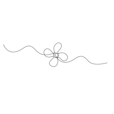 Pervane bıçağı simgesi ana hatlı vektör illüstrasyonunun sürekli bir çizgi çizimi