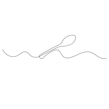 Bıçak ve çatal, ana hatlı vektör çiziminin sürekli bir çizimi