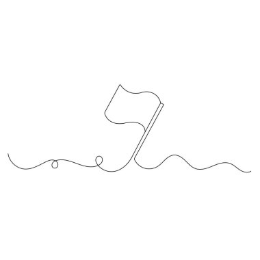 Ulusal bayrak simgesi özet vektör illüstrasyonunun sürekli bir çizgi çizimi