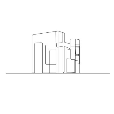 Ofis oluşturma simgesi sürekli ana hatlı vektör resimleme çizimi