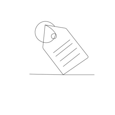 Fiyat etiketi simgesi sürekli bir çizgi çizimi vektör çizimi