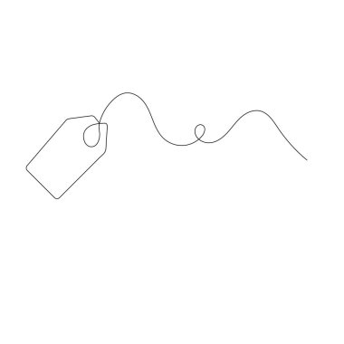 Fiyat etiketi simgesi sürekli bir çizgi çizimi vektör çizimi