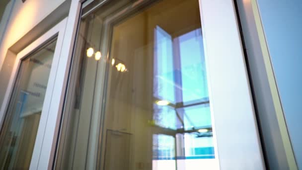 New plastic window closes — Stock Footage New plastic window closes Royalty Free Stock Footage