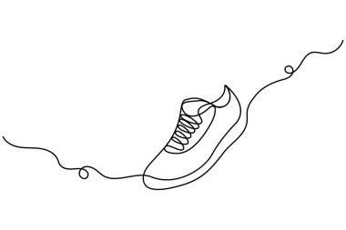 Ayakkabı çizgisi ikonu spor ayakkabı taşıyıcı illüstrasyonunun aralıksız bir çizimi.