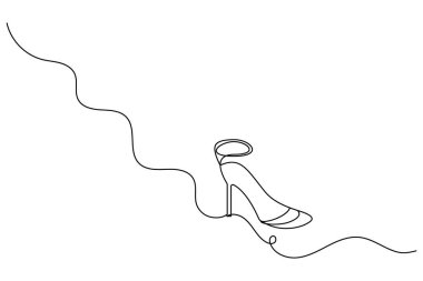 Beyaz arkaplanda basit soyut çizim vektör illüstrasyonunun kesintisiz bir satır çizimi