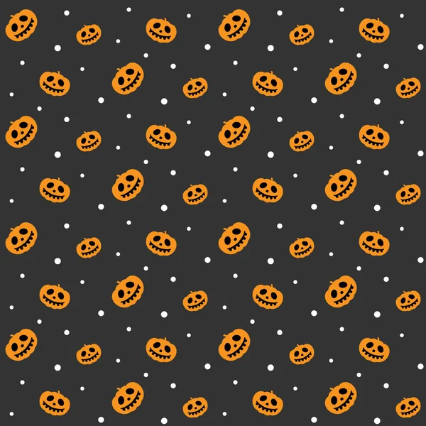 Web Halloween Trick Treat Vector Seamless Texture Pumpkin Orange Grey — 스톡 벡터