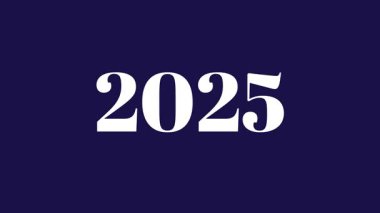 2025 'ten 2026' ya geçiş için bir yıllık animasyon hareketi koyu nötr bir geçmişe sahip, kutlama, tatil tasarımı, dijital selamlama veya şenlikli görseller için mükemmel.