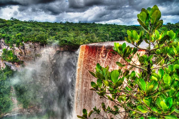 Wodospad Kaieteur Jeden Najwyższych Zakochuje Się Świat Rzece Potaro Gujana — Zdjęcie stockowe