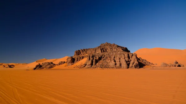 Sunset Nézet Merzouga Dűne Algériai Tassili Najjer Nemzeti Park — Stock Fotó