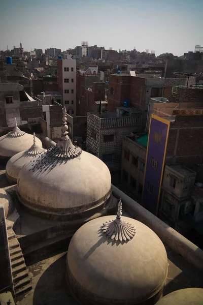 Panorama Aéreo Das Cúpulas Mesquita Wazir Khan Lahore Paquistão — Fotografia de Stock