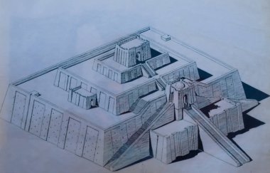 blueprint of the Great ziggurat of Ur aka Ur-Nammu - 04 November 2011 Dhi Qar, Iraq clipart