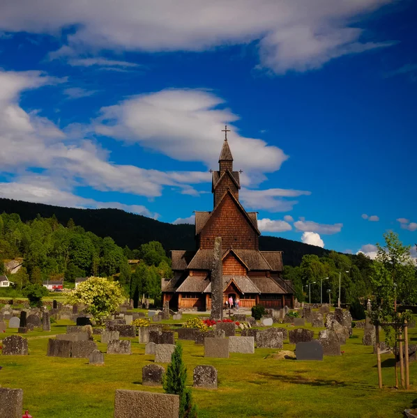 Церковь Федал Став Крупнейшая Стапельная Церковь Norways Муниципалитет Недден Норвегия — стоковое фото
