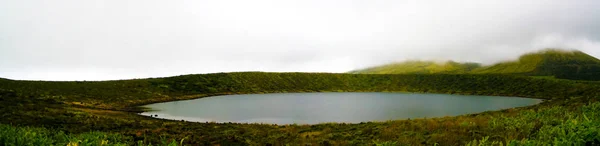 Vista Panorámica Del Lago Caldeira Rasa Isla Flores Azores Portugal —  Fotos de Stock