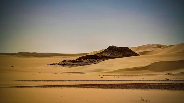 Panorama paesaggio a Grande mare di sabbia intorno a Siwa oasi, Egitto — Foto Stock