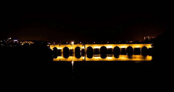View Roman Bridge Cordoba Night Andalusia Spain — Stock Photo, Image
