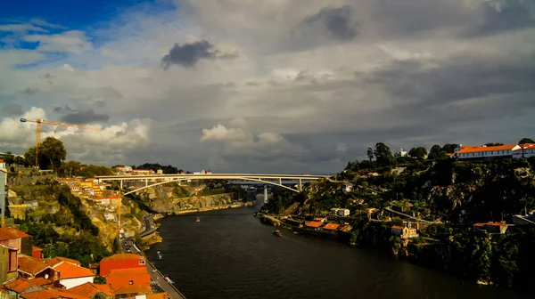 Panorama Vista Aérea Para Porto Pôr Sol Portugal — Fotografia de Stock