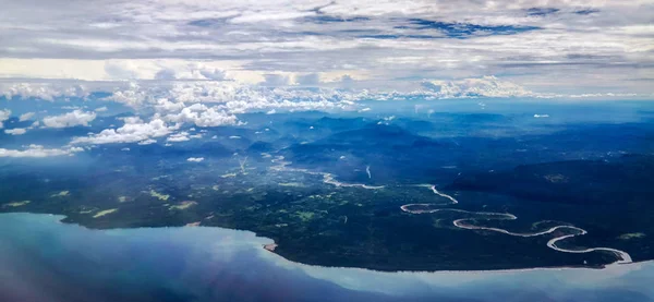Luchtfoto Madang Provincie Papoea Nieuw Guinea — Stockfoto