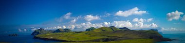 Vestmannaeyjar adalar, İzlanda, Heimaey Adası Panoraması