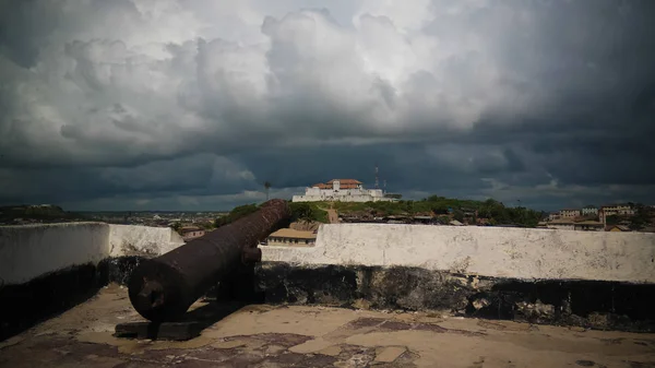 Vista Aérea Para Fortaleza Coenraadsburg Partir Telhado Castelo Elmina Gana — Fotografia de Stock