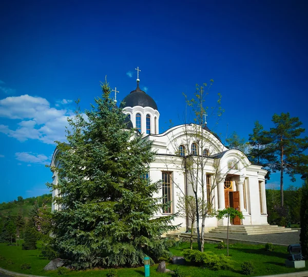 Exteriör Till Vintern Kyrka Curchi Ortodoxa Klostret Orhei Moldavien — Stockfoto