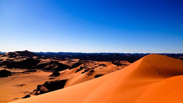Sunset Nézet Merzouga Dune Tassili Najjer Nemzeti Park Algéria — Stock Fotó