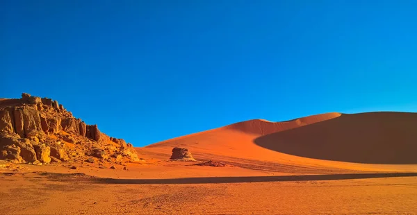 Widok Wschód Słońca Dune Tin Merzouga Tassili Najjer Parku Narodowego — Zdjęcie stockowe