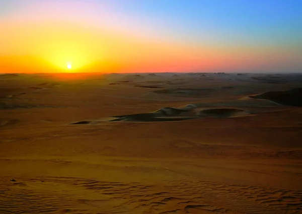 Panorama Manzara Büyük Kum Deniz Günbatımı Mısır Siwa Oasis Çevresinde — Stok fotoğraf