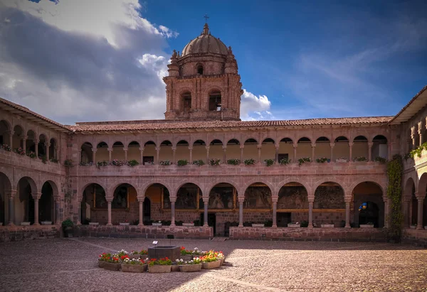 Vista Coricancha Famoso Templo Imperio Inca Cuzco Perú —  Fotos de Stock