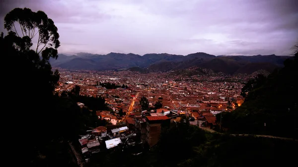 Vista Panorámica Aérea Ciudad Cusco Amanecer Perú — Foto de Stock