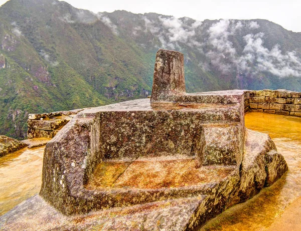 Piedra Intihuatana Como Reloj Astronómico Calendario Por Los Incas Machu — Foto de Stock