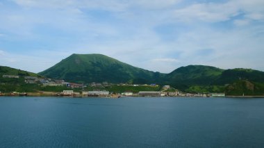 Malokurilskoye Shikotan Island, Kuril, Rusya Federasyonu için panoramik görünüm
