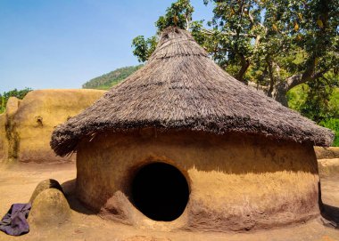 Geleneksel Tammari insanlar Köyü, Tamberma, Koutammakou, Kara bölgesinde, Togo Batammariba ülkesi