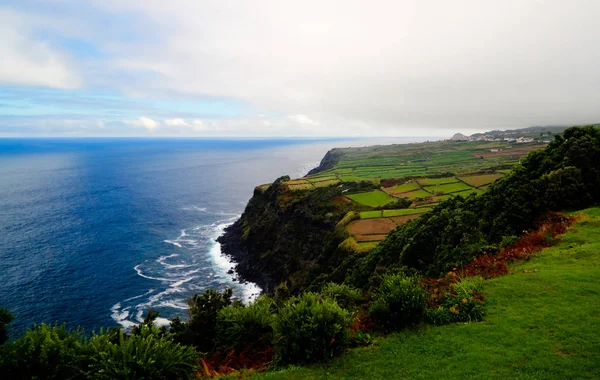 Vista Panorámica Costa Isla Terceira Desde Mirador Miradouro Raminho Azores — Foto de Stock