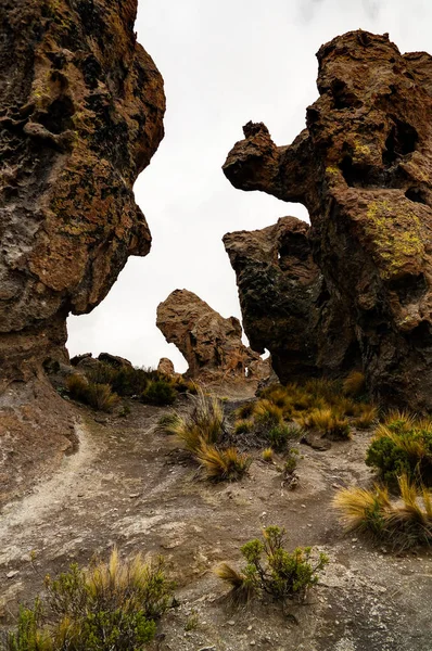 Sandsten Stenformation Imata Salinas Och Aguada Blanca Nationella Reservation Arequipa — Stockfoto