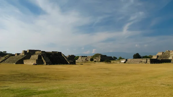 Vista Panorámica Del Sitio Arqueológico Monte Alban Oaxaca México — Foto de Stock