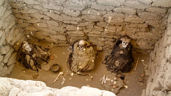 Antigo Cemitério Civilização Pré Inca Nazca Chauchilla Nazca Peru — Fotografia de Stock