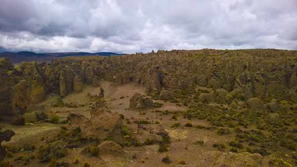 Pískovcové Skalní Útvar Imata Salinas Aguada Blanca Národní Rezervace Arequipa — Stock fotografie