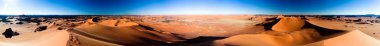 360 derece günbatımı panoramik görüntü için teneke Merzouga dune adlı Tassili najjer Milli Parkı, Cezayir