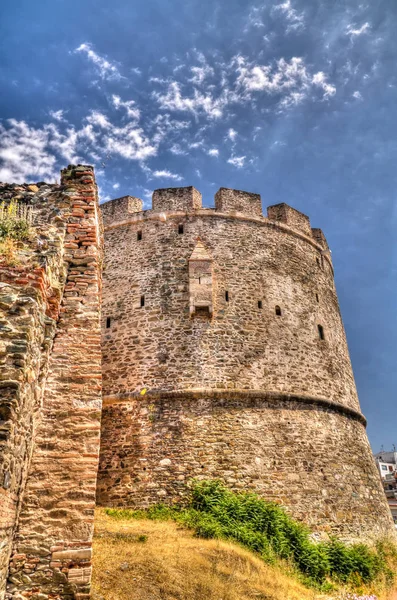 Veduta Delle Antiche Mura Della Torre Trigoniu Salonicco Grecia — Foto Stock