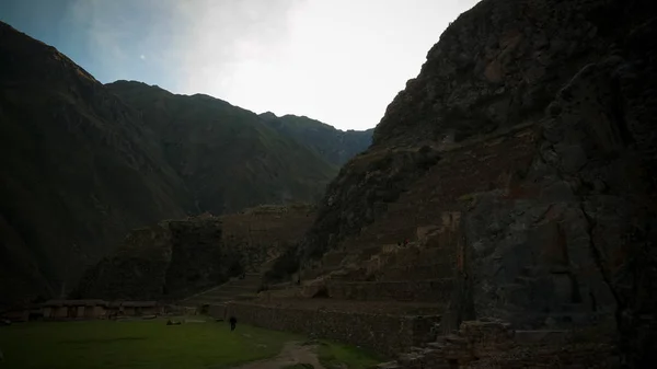 Massoneria Poligonale Nel Sito Archeologico Ollantaytambo Nella Provincia Cuzco Perù — Foto Stock