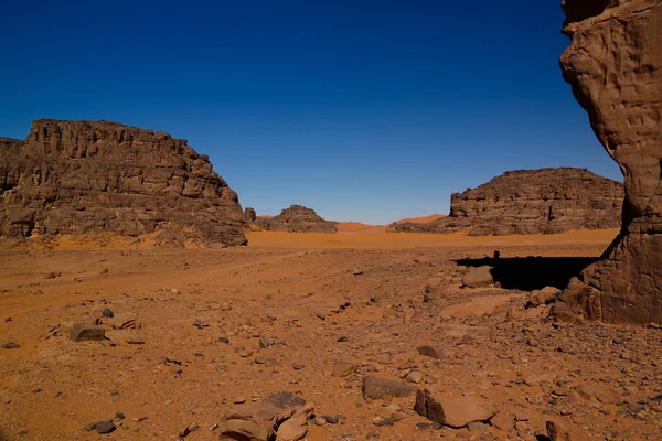 Absztrakt Rock Formation Boumediene Algériai Tassili Najjer Nemzeti Park — Stock Fotó