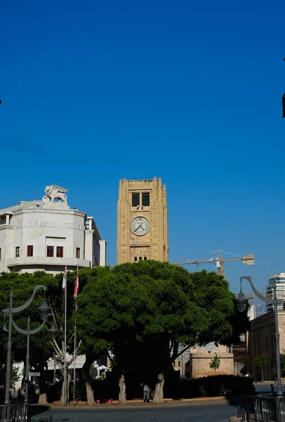 Vista Esterna Clocktower Nijmeh Square Beirut Libano — Foto Stock