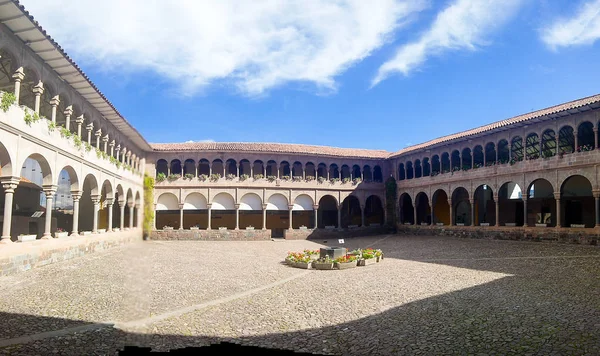 Vista Coricancha Famoso Templo Imperio Inca Cuzco Perú — Foto de Stock