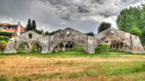 Panorama Van Het Venetiaans Arsenaal Scheepswerf Gouvia Corfu Griekenland — Stockfoto