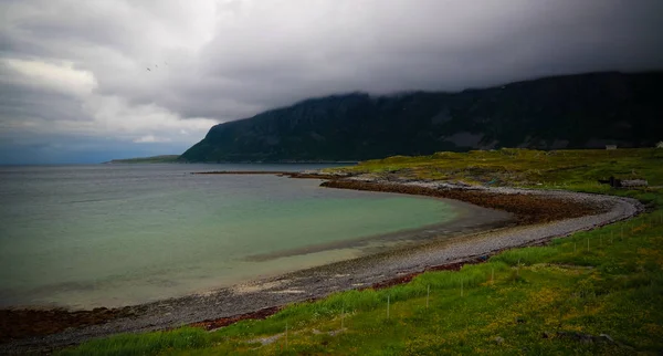 Finnmark Stabbursnes 附近的 Porsangerfjorden 景观观 — 图库照片